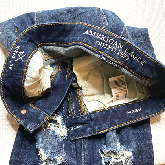 AEO Power Fit 360 Super Stretch Holy Jeans Jegging - SIZE 2 SHORT - Picture 6 of 8